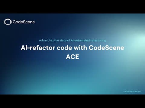 AI refactoring with CodeScene ACE | Tutorial | AI Coding Assistant
